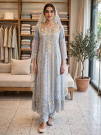 Malai 3 Piece Suit Net Maxi with Net Dupatta