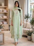 Malai 3 Piece Suit Net Maxi with Net Dupatta