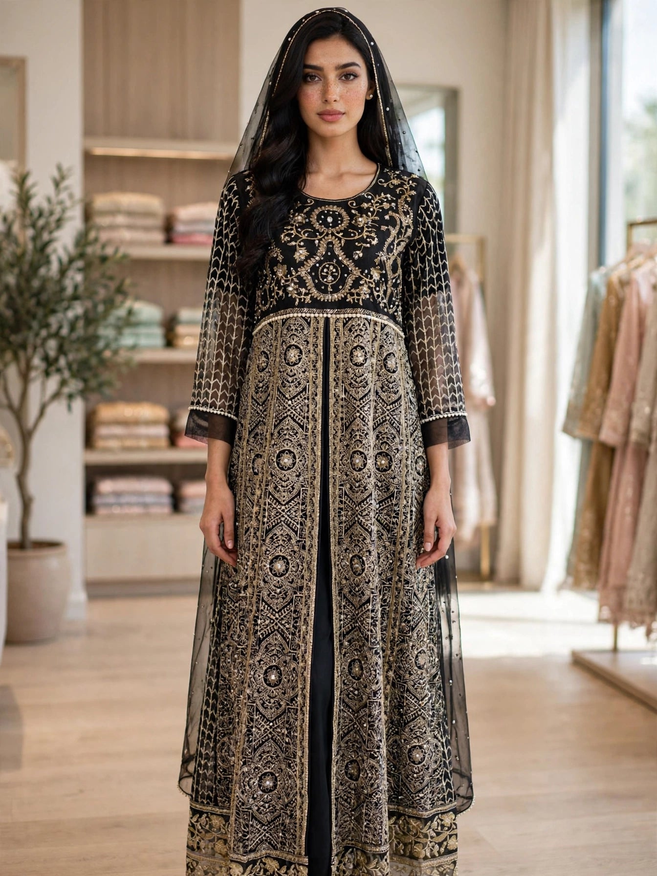 Malai 3 Piece Suit Net Maxi with Net Dupatta