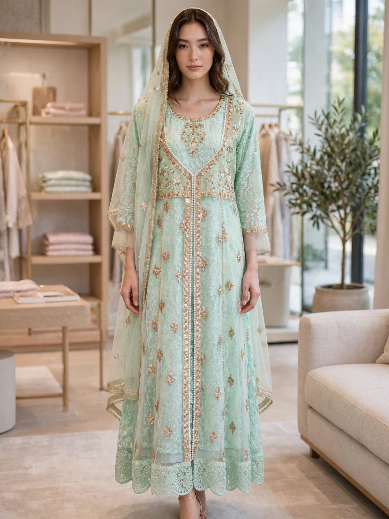 Malai 3 Piece Suit Net Maxi with Net Dupatta