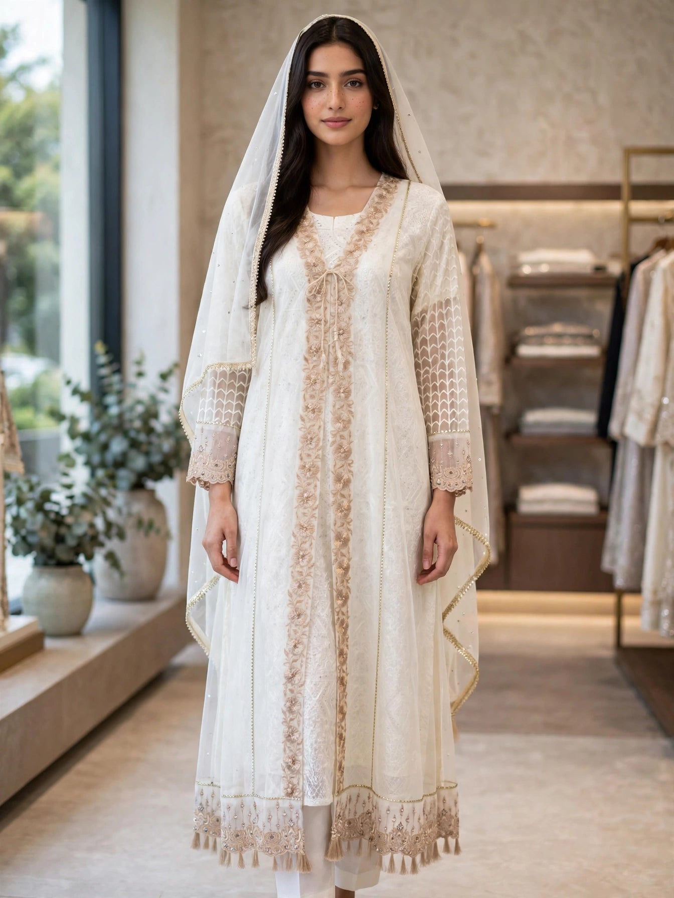 Malai 3 Piece Suit Net Maxi with Net Dupatta