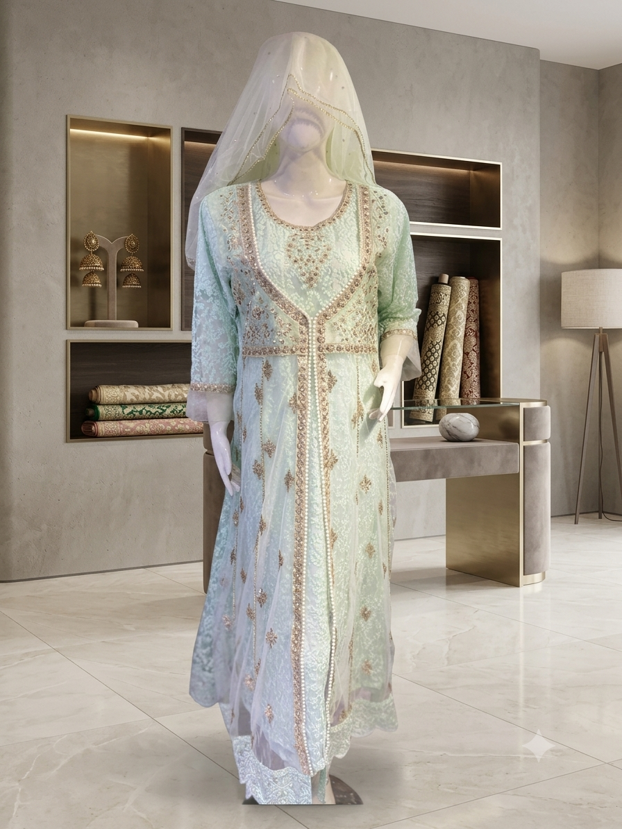 Elegent embroidered formal maxi, 3pcs ready to wear, Available in multiple colours, Bulk quantity available also.