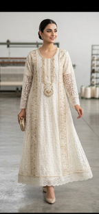lvory Grace Embroidered maxi, As a complete 3pcs set, Available in multiple colours And quantity also