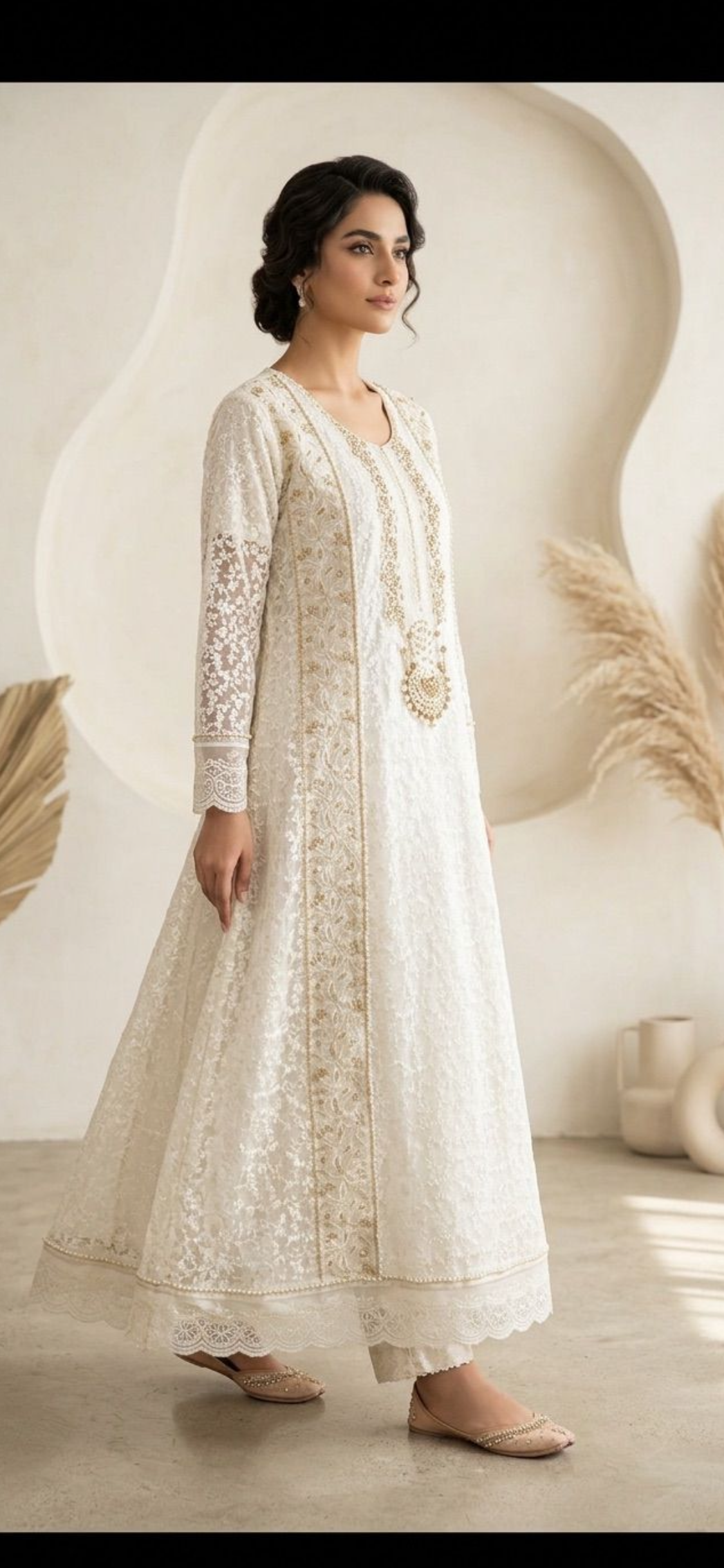 lvory Grace Embroidered maxi, As a complete 3pcs set, Available in multiple colours And quantity also