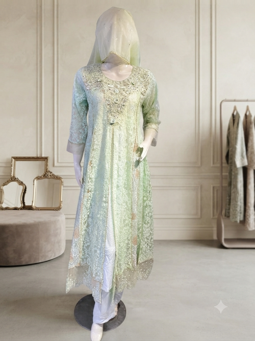 Celeste embroidered formal maxi dress, 3pcs set ready to wear, available in multiple colours, Bulk stock also available.