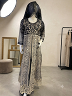 Elegant Front open luxury embroidered maxi, with complete 3pcs, available in multiple colours,  Bulk stock available.