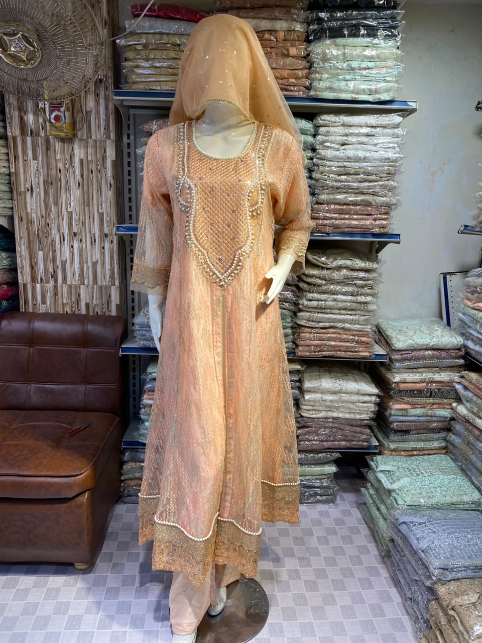 Malai 3 Piece Suit Net Maxi with Net Dupatta