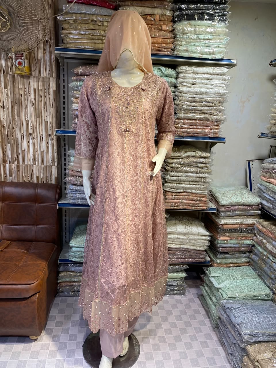 Malai 3 Piece Suit Net Maxi with Net Dupatta