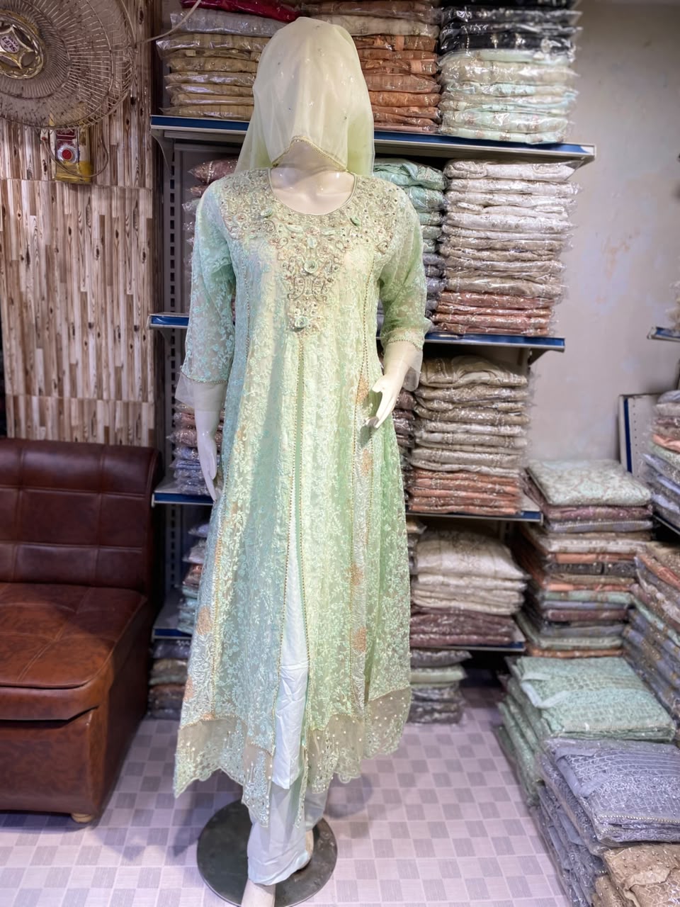 Malai 3 Piece Suit Net Maxi with Net Dupatta