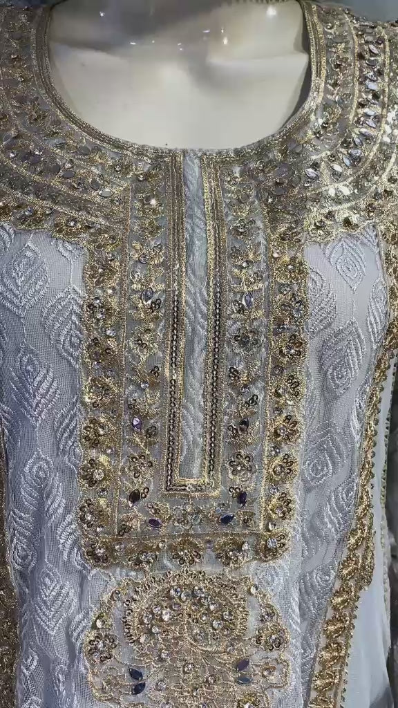 Malai 3 Piece Suit Net Maxi with Net Dupatta