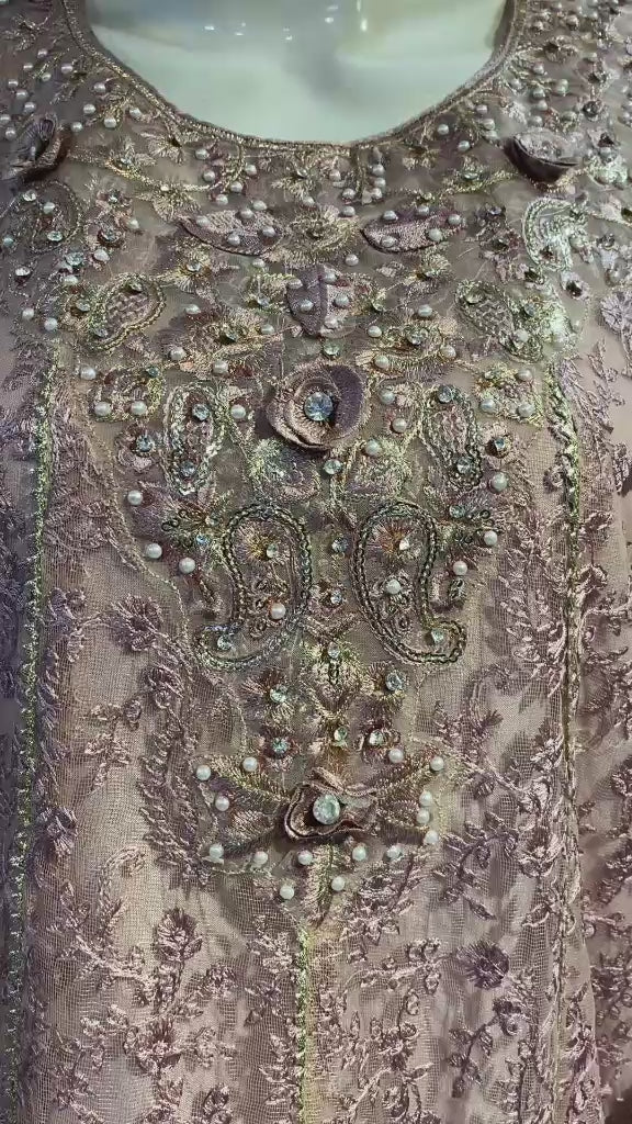 Malai 3 Piece Suit Net Maxi with Net Dupatta