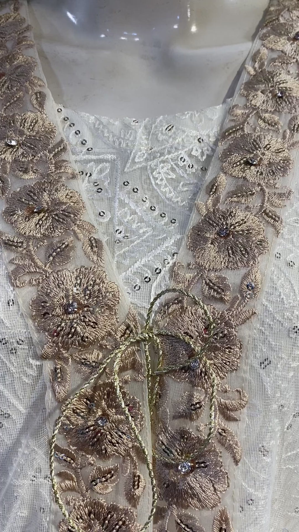 Designer lvory embroidered maxi, Ready to wear, As a complete 3pcs set, In more colours,  Bulk stock available.