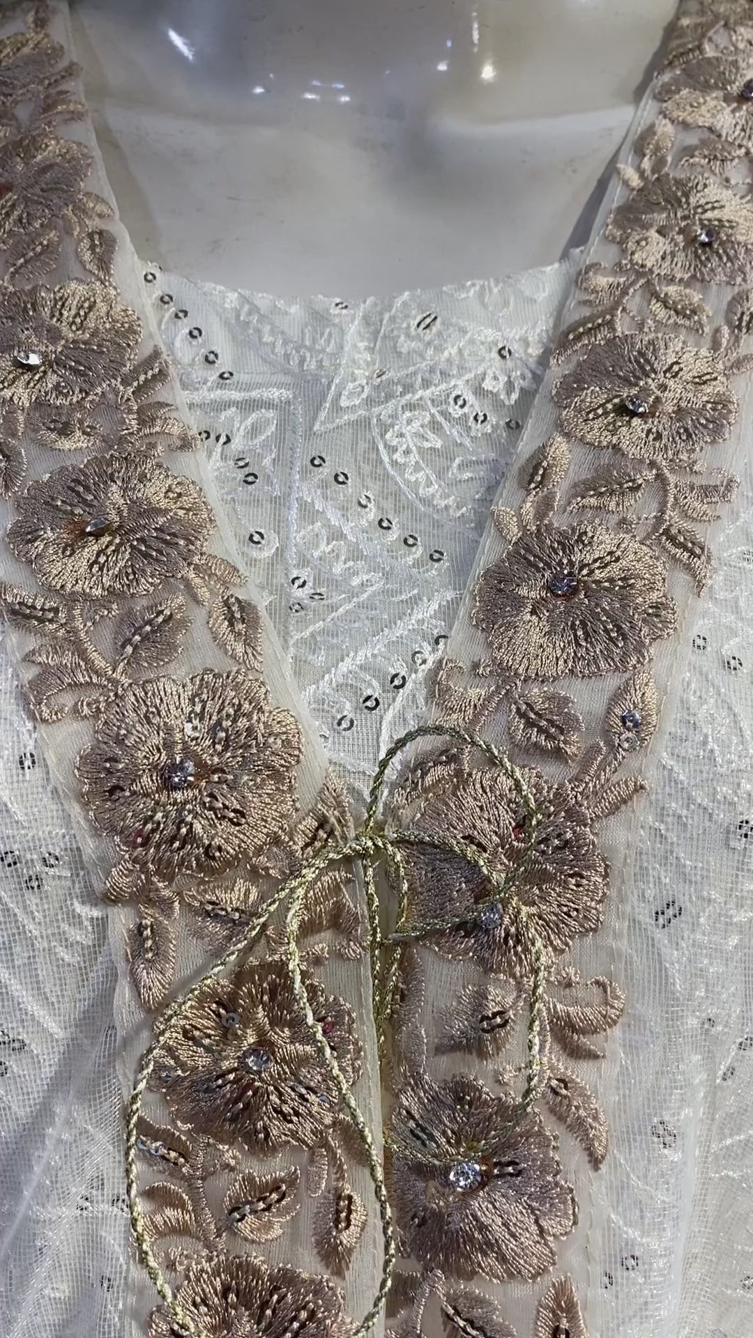 Designer lvory embroidered maxi, Ready to wear, As a complete 3pcs set, In more colours,  Bulk stock available.