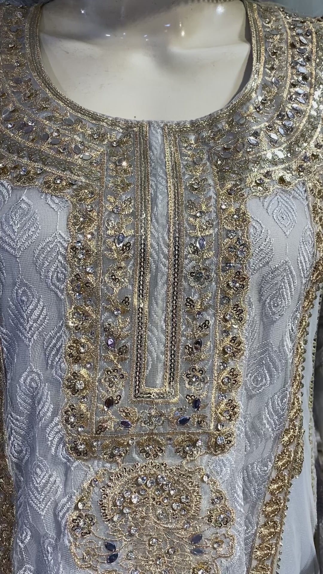 Elegent partywear embroidered maxi, with a complete 3pcs set, available in multiple colours, bulk quantity available.