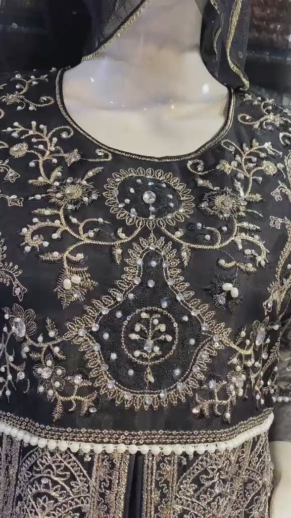 Malai 3 Piece Suit Net Maxi with Net Dupatta